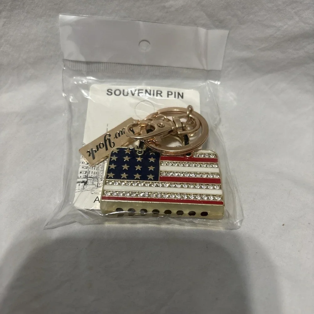 New‎ York key chains With USA American Flag Bling New